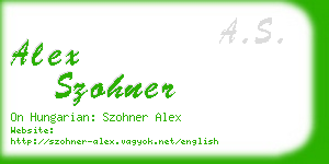 alex szohner business card